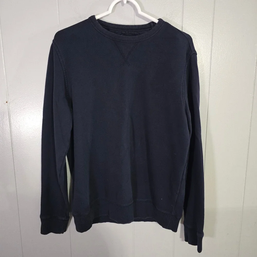 Banana Republic Sweatshirt Mens Medium Navy Blue Organic Cotton French‎ Terry